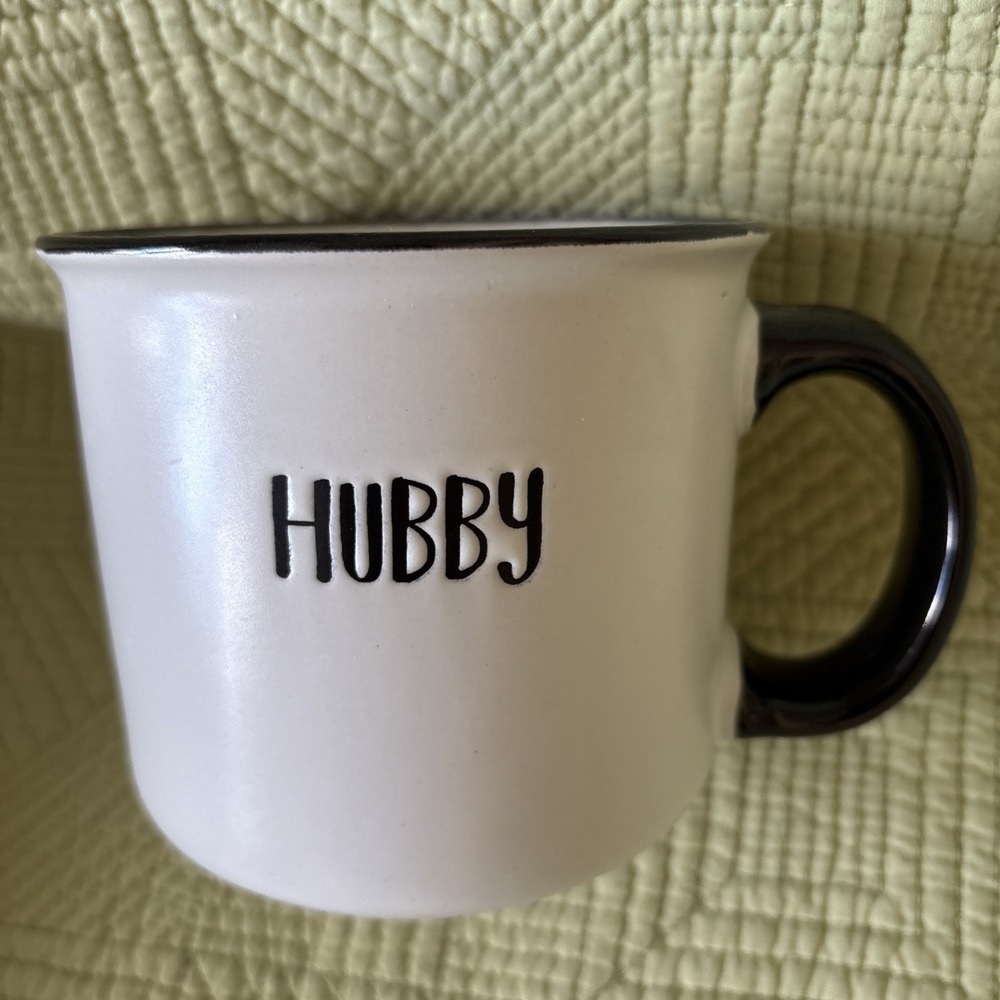 Hobby Lobby HUBBY Mug 16.1 oz Black White Ceramic Coffee Cup 1955137
